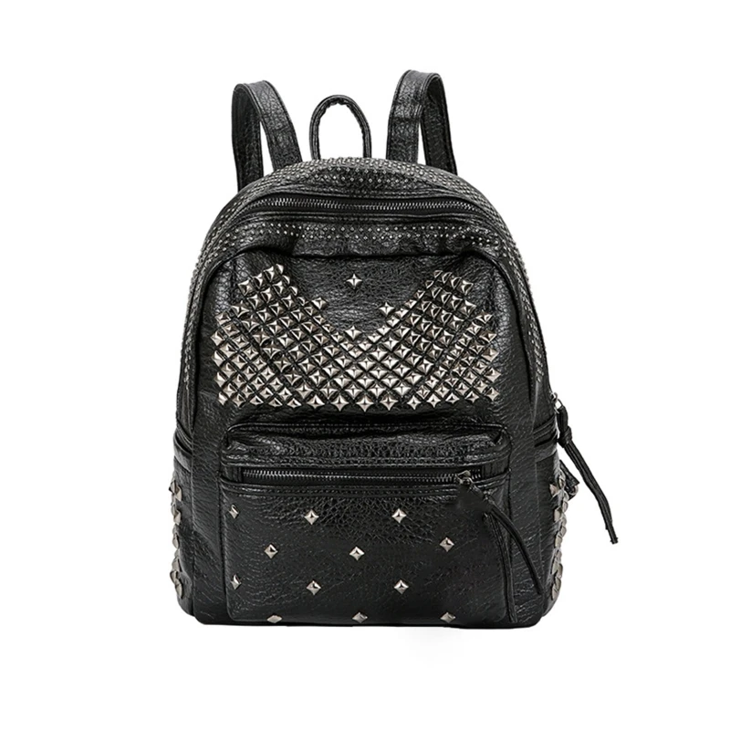 

Women Rivet Studded Backpack Anti Theft Rucksack Teen Girls Cute School Bag