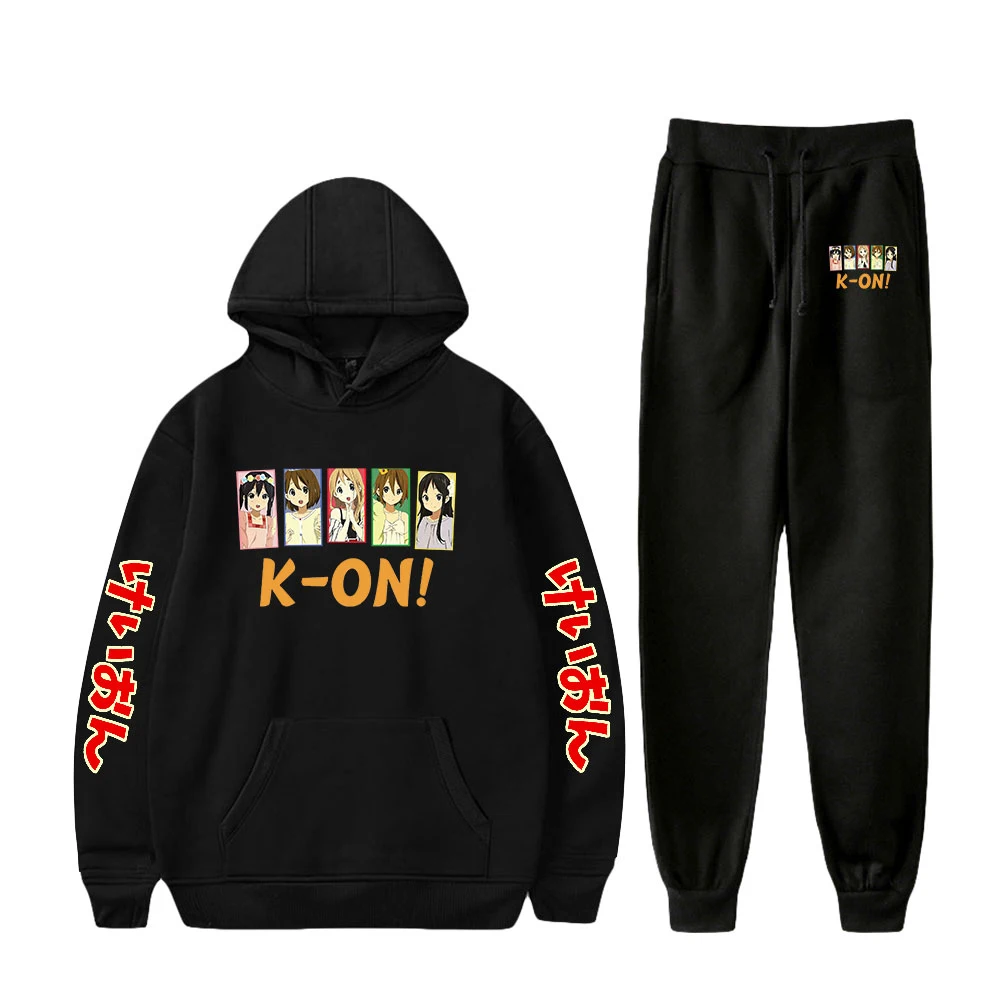 

K-ON！two-piece ladies/men‘s hoodies + trousers pink unisex Harajuku suit