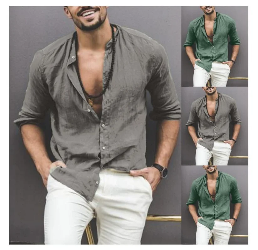 

Cotton Linen Camisa Masculina Shirts for Men Clothing Blusas Ropa Camisas De Hombre Chemise Homme Roupas Masculinas Blouses