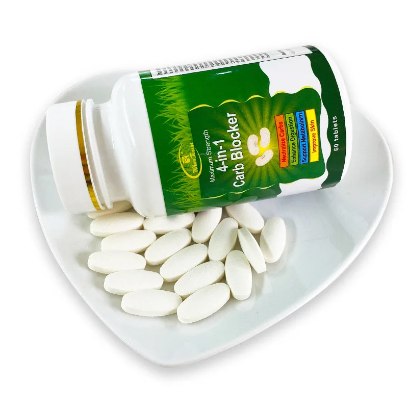

60 Pills 4 in 1 Carb Blocker Tablet Plant Digestive Healthy Digestion Break Down Fats Carbohydrates Proteins