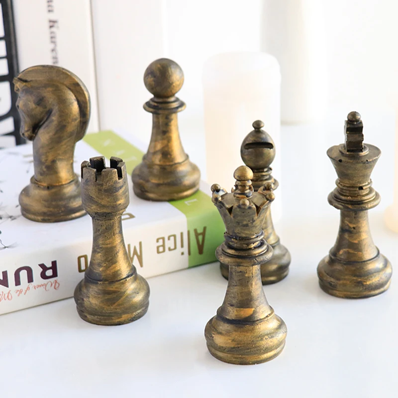 

Chess Candle Silicone Mold DIY Candle MoldChess Drip Plaster Ornament Mold Creative Artwork Handmade Scented Candle Jars HECHEN