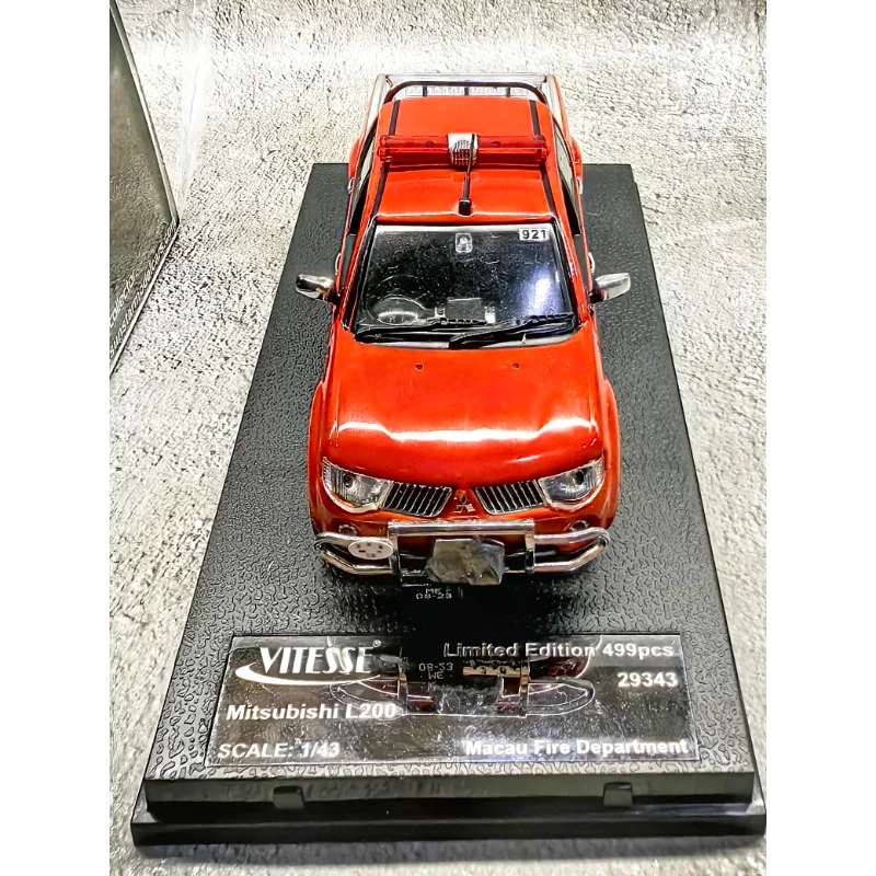 Фото Масштабная модель 1/43 Sunstar Vicz Mitsubishi L200: пикап пожарной службы Макао, полицейский автомобиль, командный автомобиль, литая модель из сплава №4