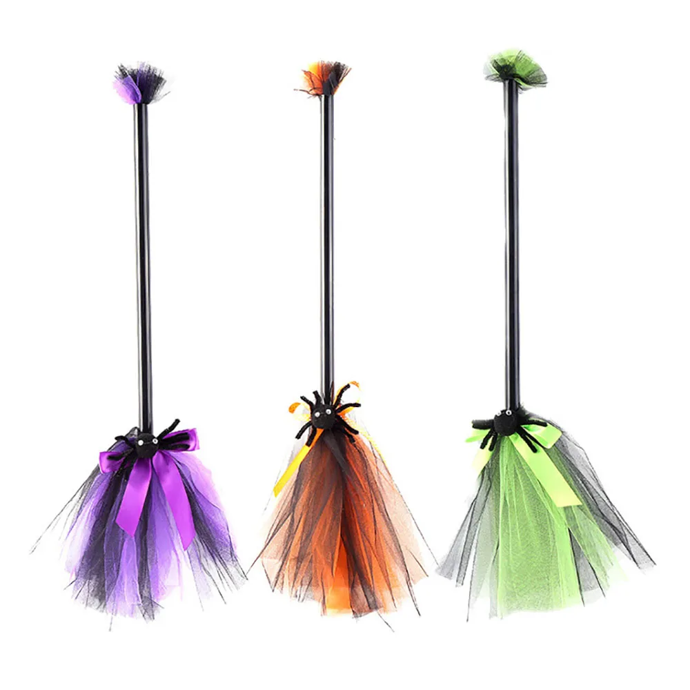 

Halloween Witch Broom, Kids Cosplay Broom Prop Plastic Broom Props for Halloween Party Costume Accessories