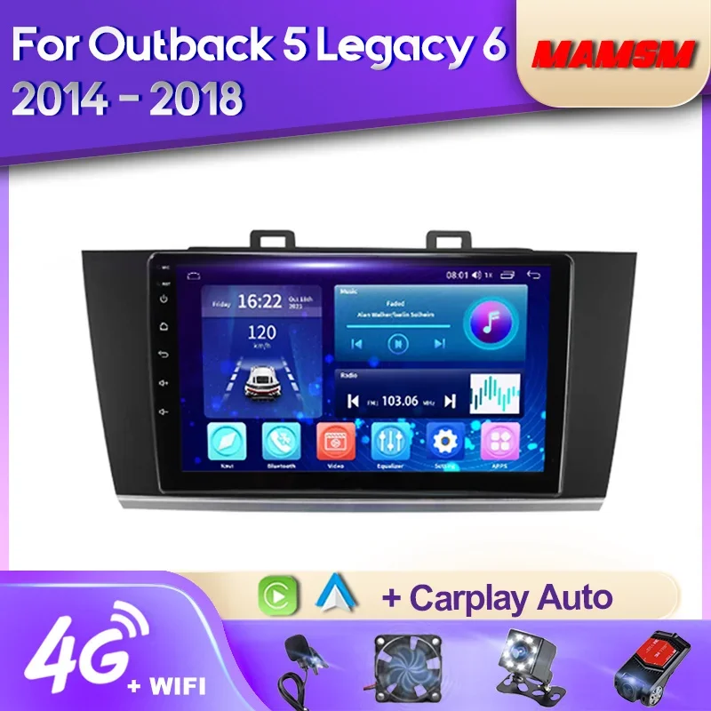 

Автомобильный радиоприемник MAMSM Android 12 для Subaru Outback 5 Legacy 6 2014 -2018 мультимедийный видеоплеер навигация GPS Авторадио для Carplay DSP