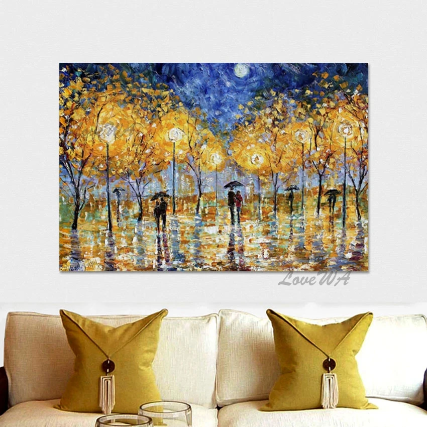 

Картина на холсте с изображением ночного пейзажа, без рамки