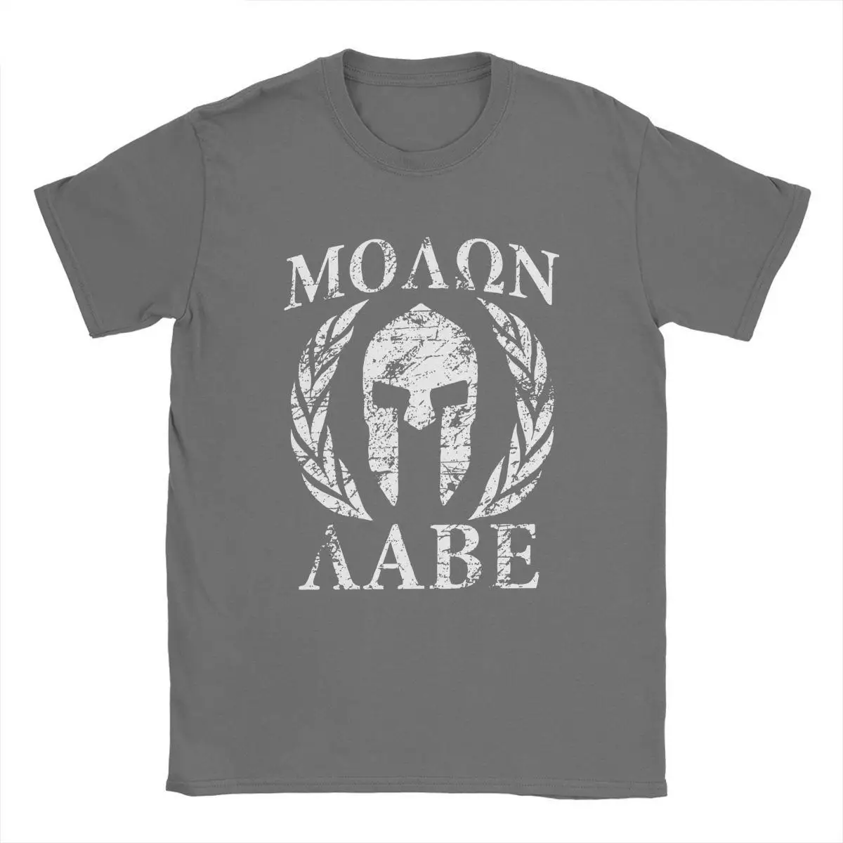 Men's Molon Labe Spartan Warrior T Shirts Cotton Tops Creative Short Sleeve Crew Neck Tees Unique T-Shirts