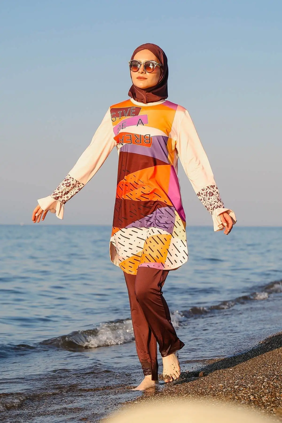 

New Burkinis Muslim Swimwear Modest Summer Clothing Long Sleeve Swimming Hijab Sport Islamic Swimsuit Bathing Suit Suit