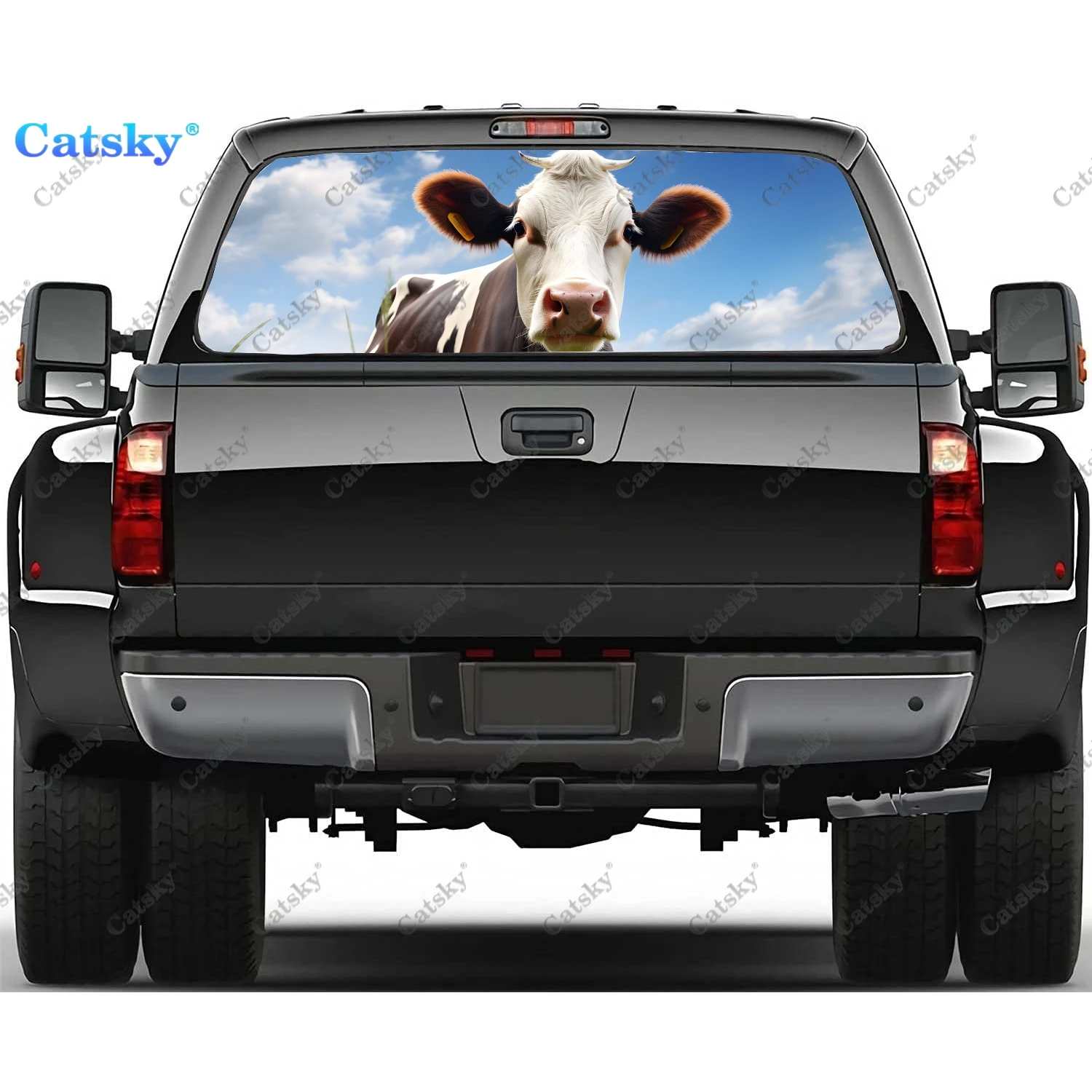 Забавная корова Holstein наклейка на заднее стекло подходит для пикапа грузовика