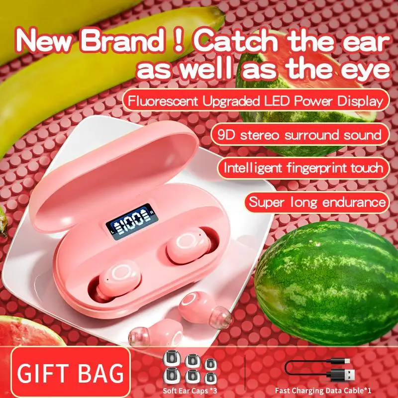 

New Bluetooth Headset T2 Touch Binaural Wireless Charging Mobile Phone Battery Display Headset