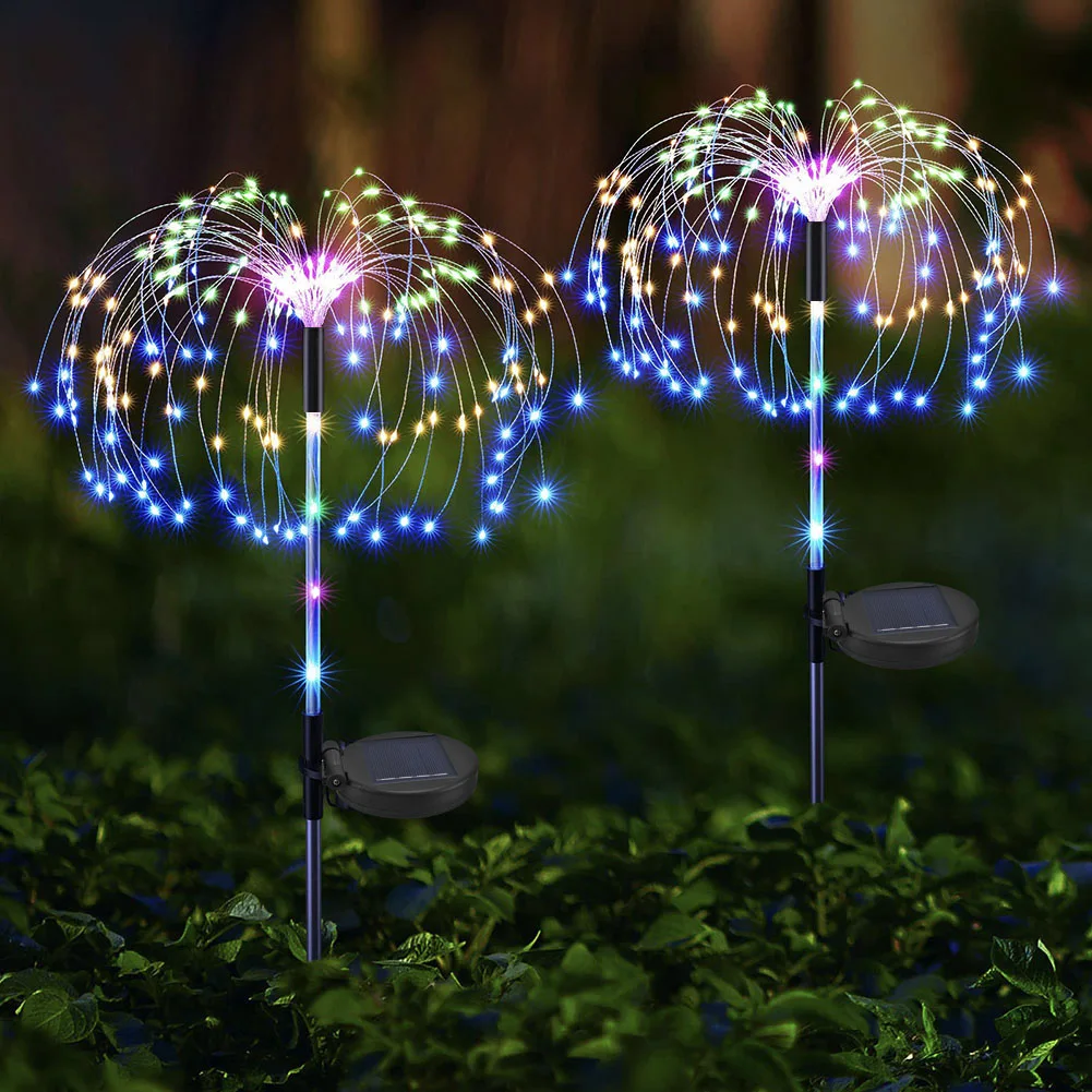 

125LED Solar Fireworks Light Waterproof Dandelion Lamps for Outdoor Garden Patio Lawn Landscape Street Festival Decoration