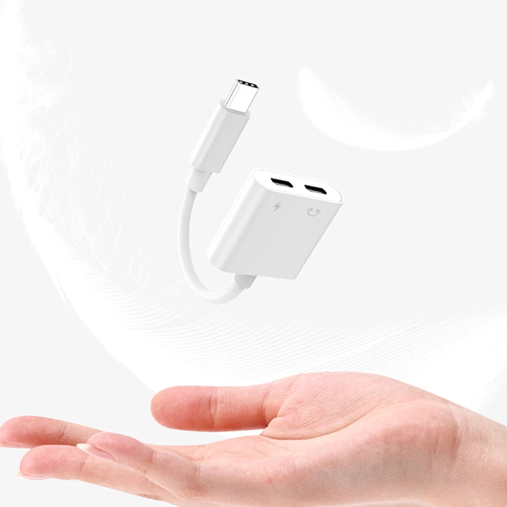 Кабель-переходник 2 в 1 с разъемом Type-C для наушников Samsung S21/S20/Huawei/Xiaomi - купить по