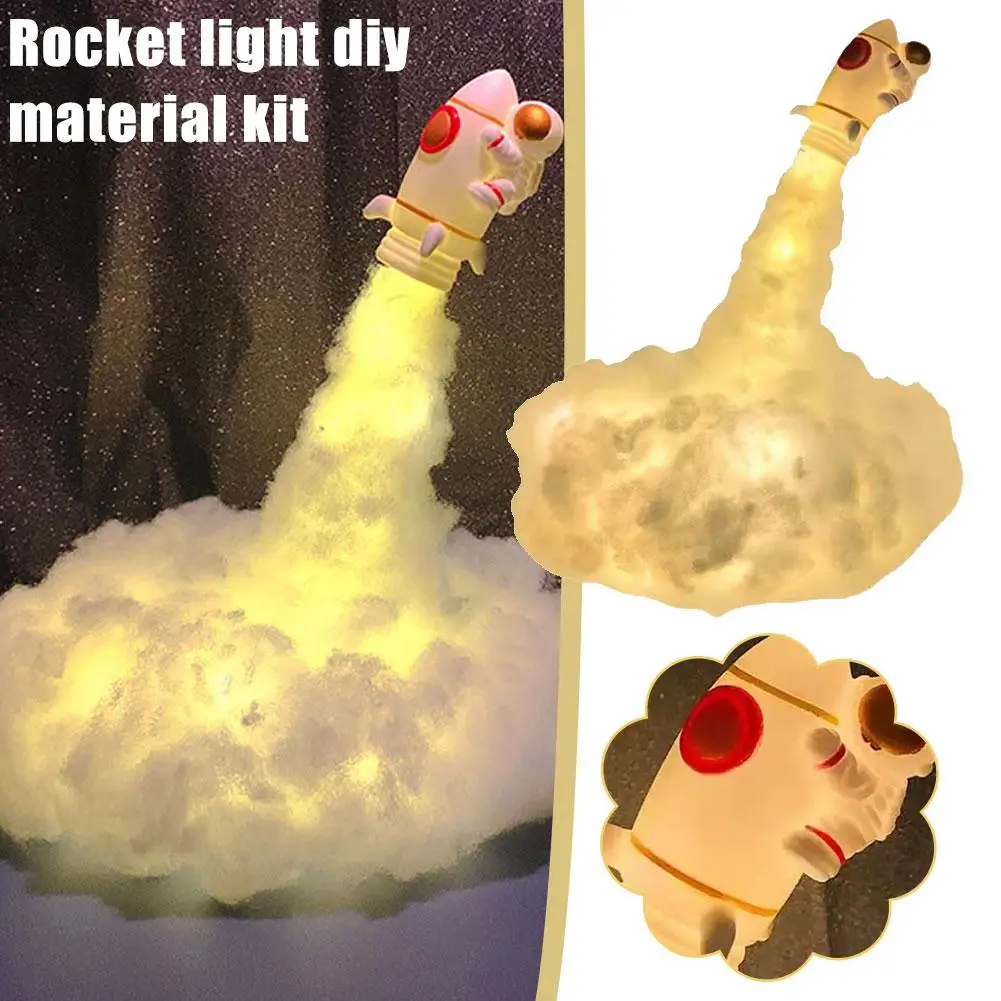 

DIY Creative Rocket Light LED Colorful Clouds Astronaut Night Ins Decor Lamp USB Kids Atmosphere New Bedside Gifts Light La T9W0