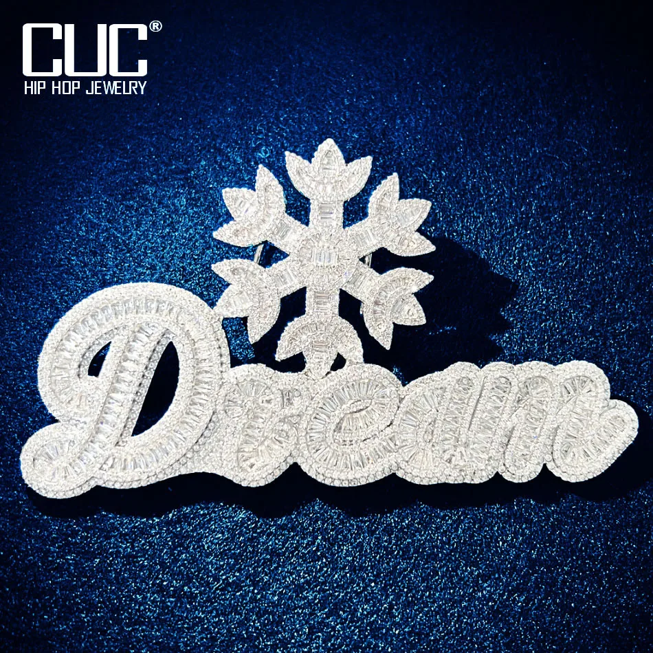 

Кулон CUC с буквенным именем на заказ для мужчин и женщин, ожерелье с замком в виде снега, цепь с цирконием, ювелирное изделие в стиле хип-хоп