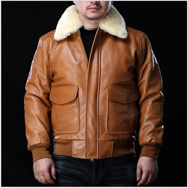 

Free shipping.New arrival.G1 thick leather Jacket,winter warm genuine leather coat.mens Plus size cowhide clothes.wool collar