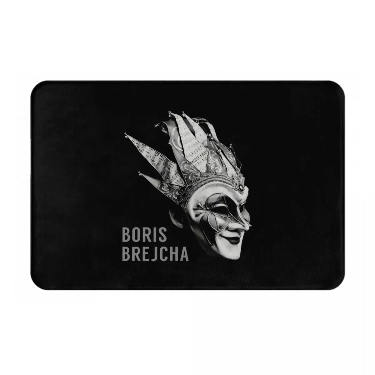 

Dj Boris Brejcha Black Logo Bathroom Mat Door Mat Nordic Rug Anime Rug skull head mystery washable non-slip Queen microfiber