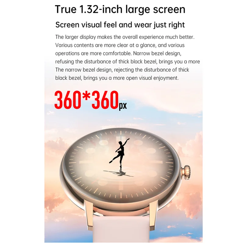 Smart Watch FW07 Bluetooth Call 1.32inch Full Touch Screen 360*360 Voice Assistant Custom Dial Message Push Smartwatch Men Women
