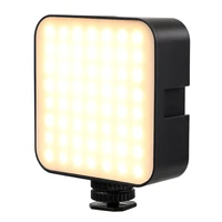 led video photo light mini portable selfie vlog photography fill lamp dimmable rechargeable with 3 cold shoe for dslr camera
