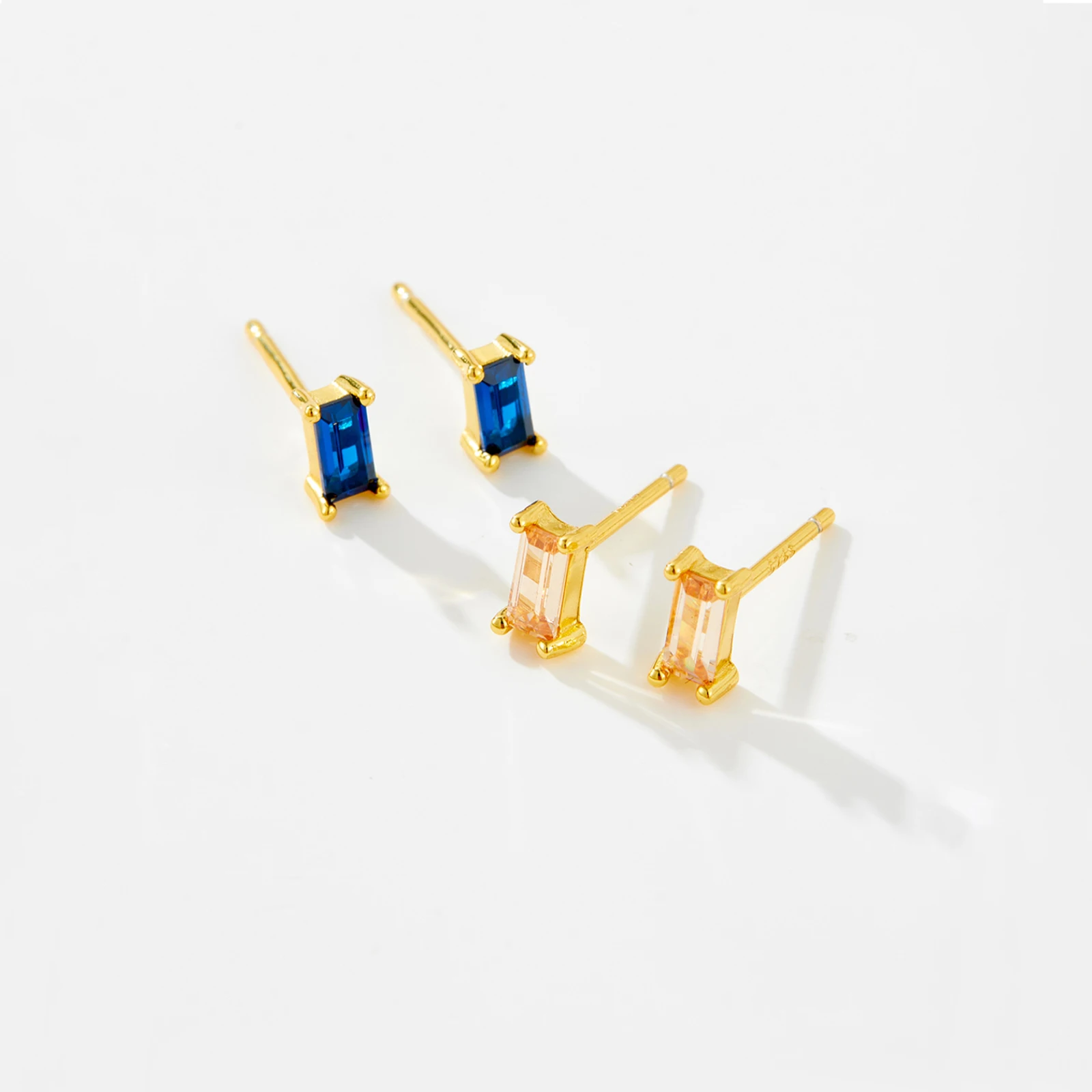 ANDYWEN стерлингового серебра 925 пробы красочные радужные квадратные