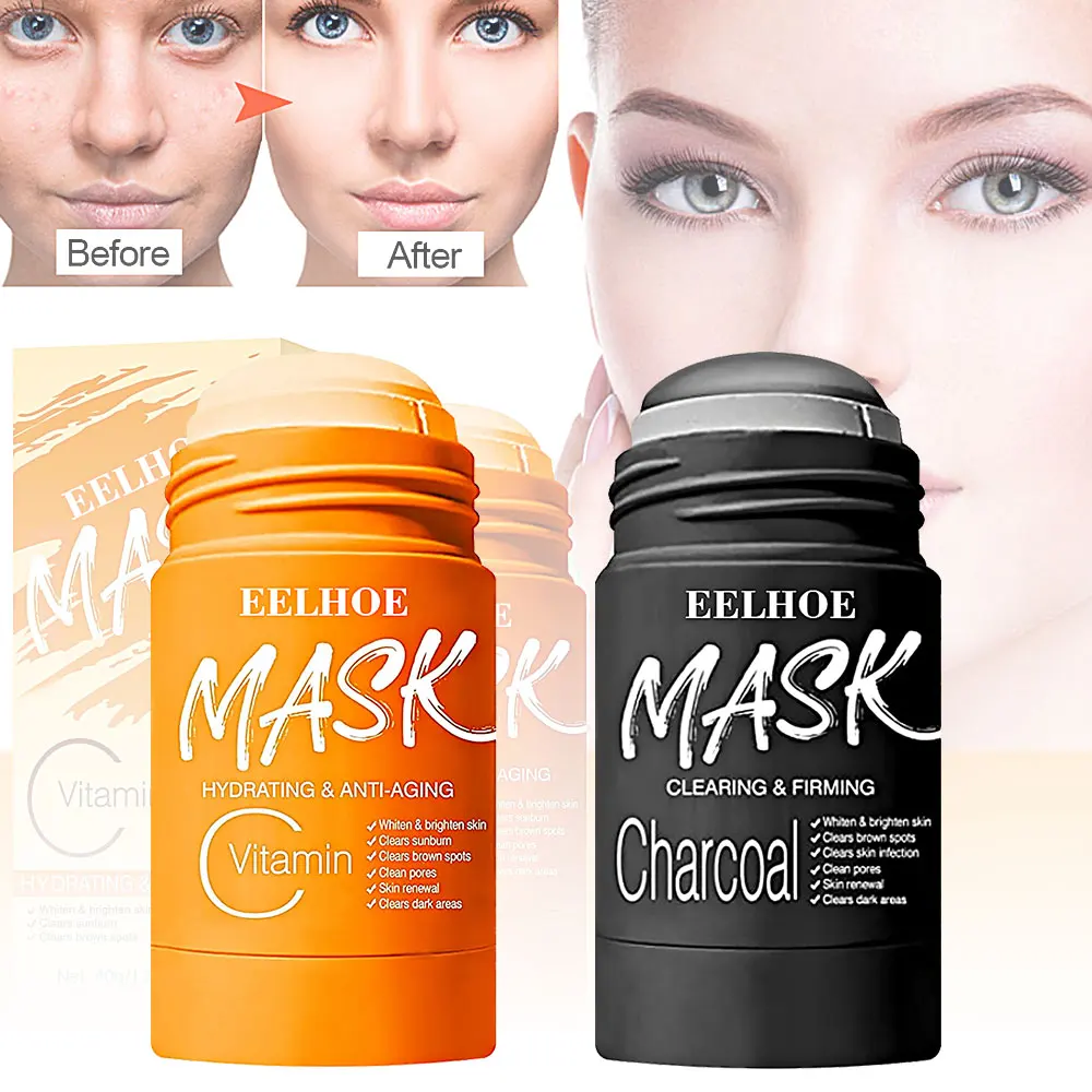 

Vitamin C Charcoal Purifying Clay Stick Mask Anti-Acne Deep Cleansing Control Face Product