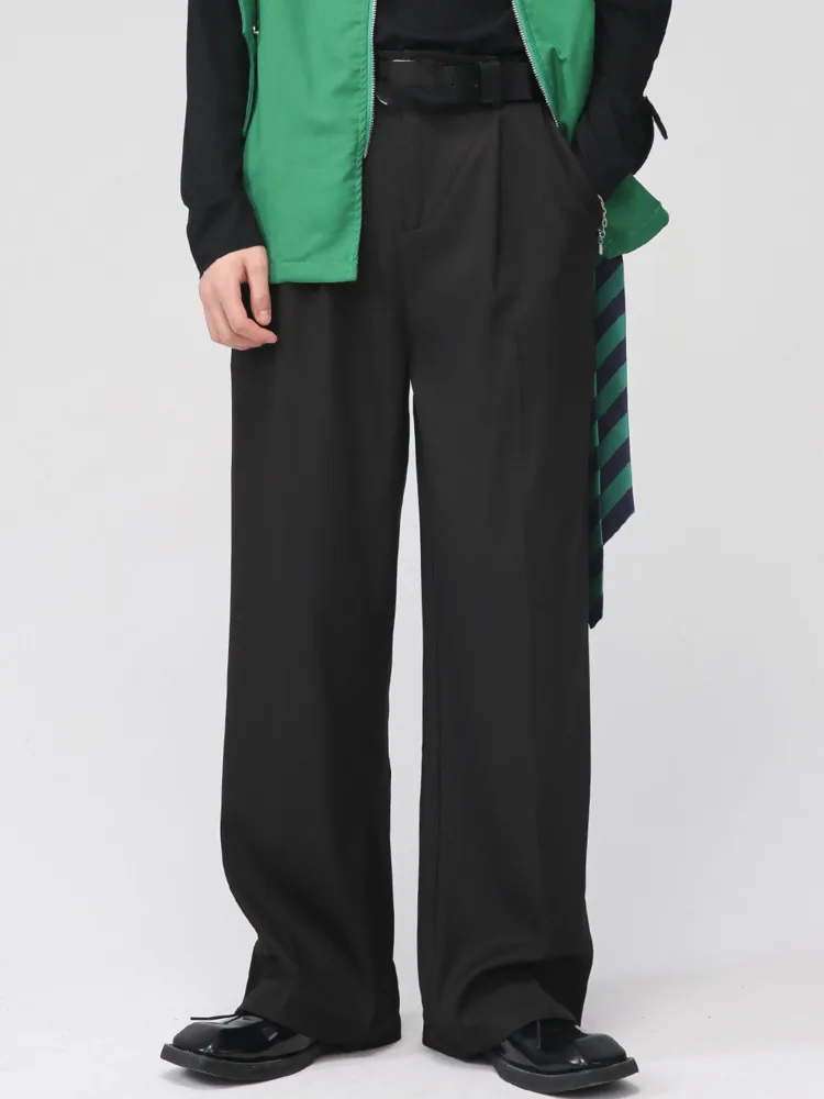 

SYUHGFA Men's Wear 2022 Autumn Solid Color Slim Casual Middle Waist Suit Pants For Male All-match Simple Straight Trousers