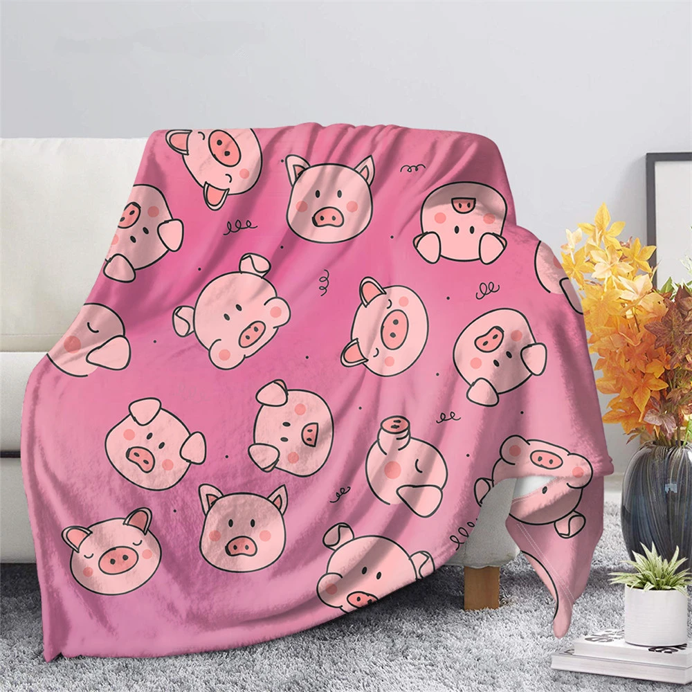 

Теплое одеяло для спальни, дивана, постельное белье, дорожные одеяла из шерпы для взрослых и детей, одеяло, милое розовое Флисовое одеяло в виде свиньи