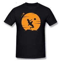 a little boy playing soccer on the moon cool and funny short sleeve casual t shirt men fashion 100 cotton tshirts tee top