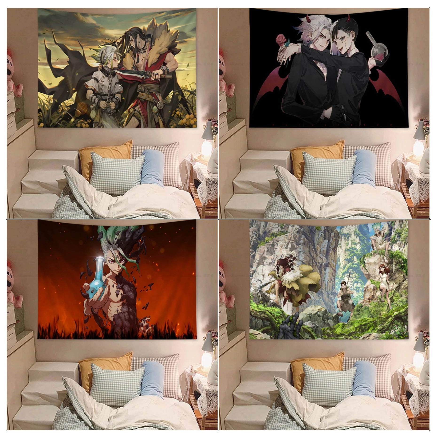 

Anime Dr Stone Anime Tapestry Bohemian Wall Tapestries Mandala Cheap Hippie Wall Hanging