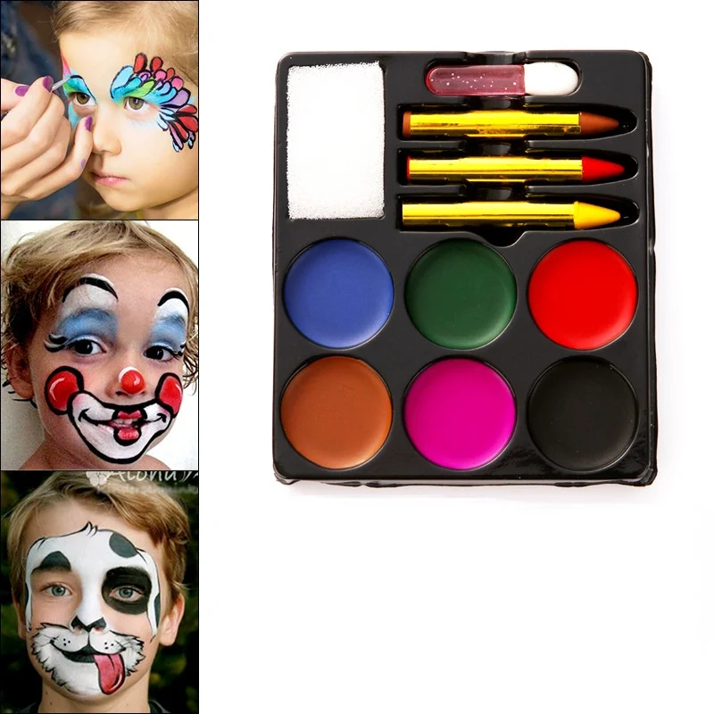 

Round Oily Face Color Set 6 Colors New Product Series Halloween Party Masquerade Oil Color Painted Face Wholesale