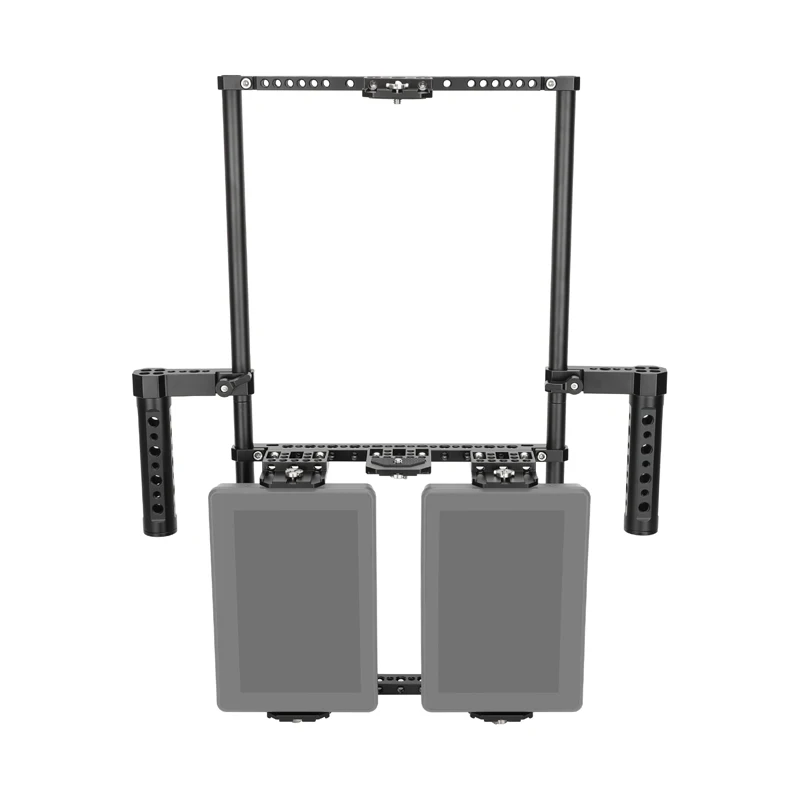 Держатель для монитора тройного режиссера CAMVATE с двумя ручками и пластинами