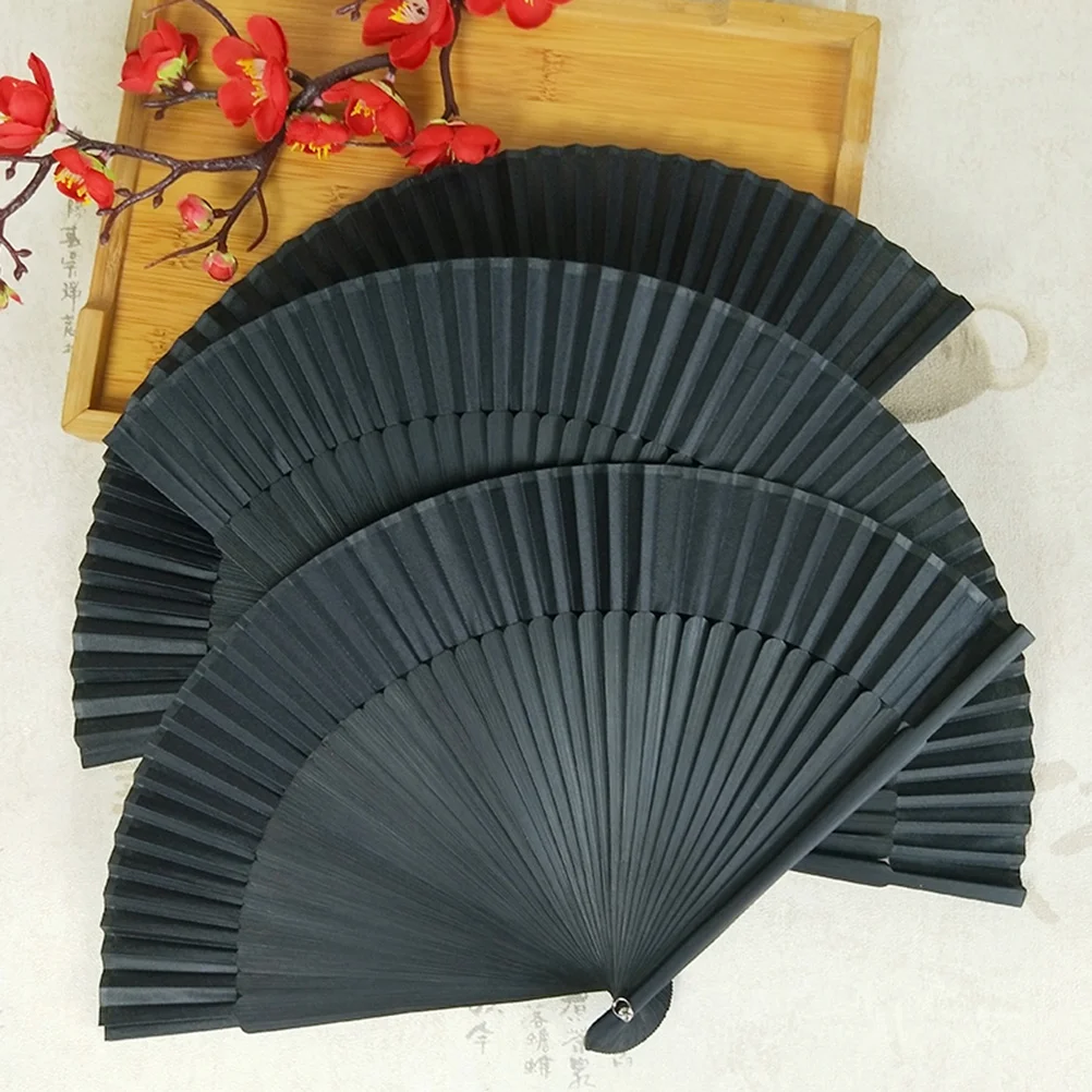 

Fan Folding Chinese Handheld Foldable Hand Silk Men Japanese Large Retrotassel Vintage Fans Cloth Fabric Traditional Dance