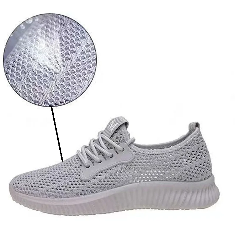 Breathable Women's Vulcanize Shoes Lace-up Female Casual Shoes Summer Mesh Platform Women Sneakers Outdoor Fashion Sports Shoes