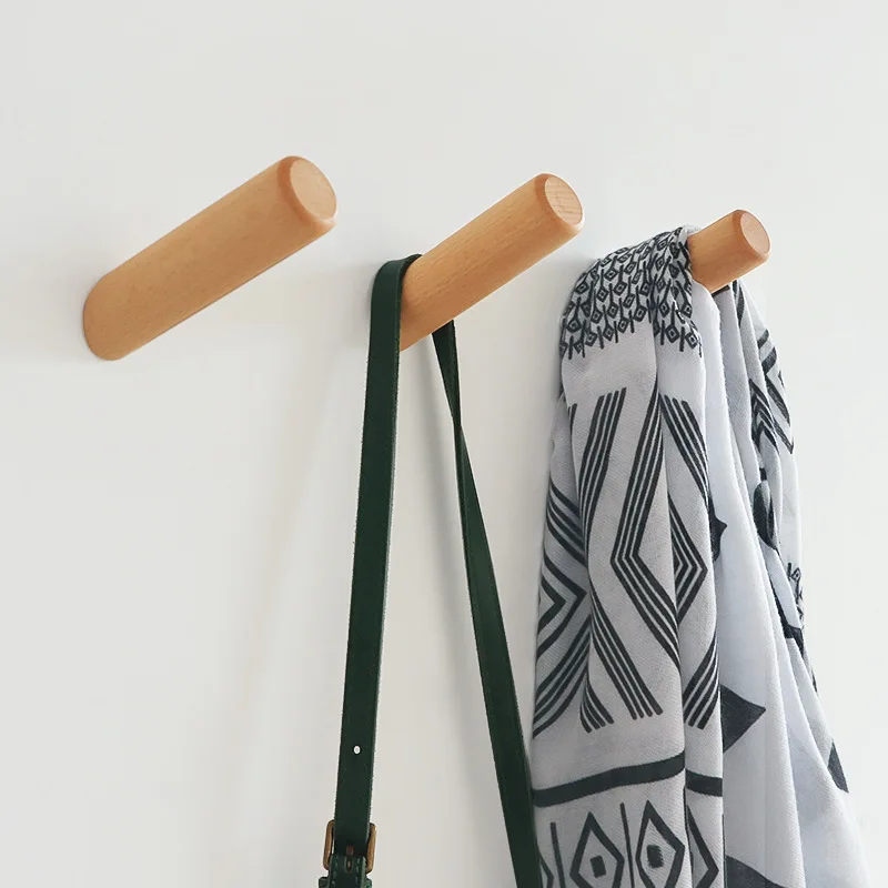 

Простой деревянный настенный крючок на ремень для пальто, вешалка для одежды, подвесной держатель для ключей, кухонные гаджеты, аксессуары, ...