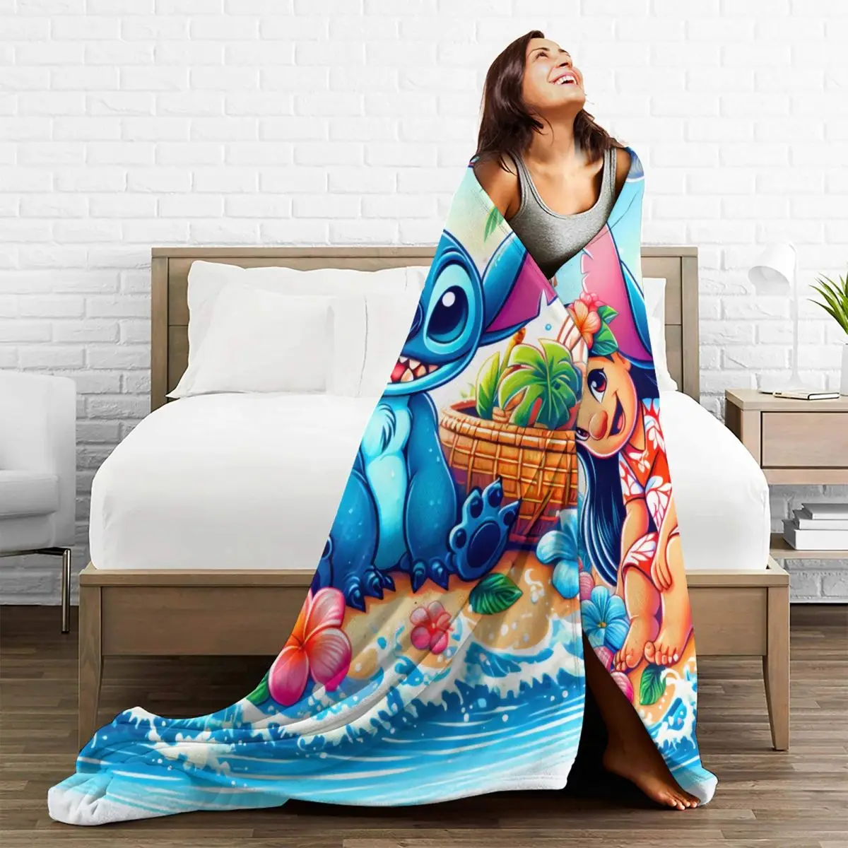 Фланелевые одеяла Lilo &amp Stitch мягкое покрывало для дивана стула дорожное смешное