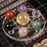 fengshui seven star array natural color crystal ballplate base for decoration