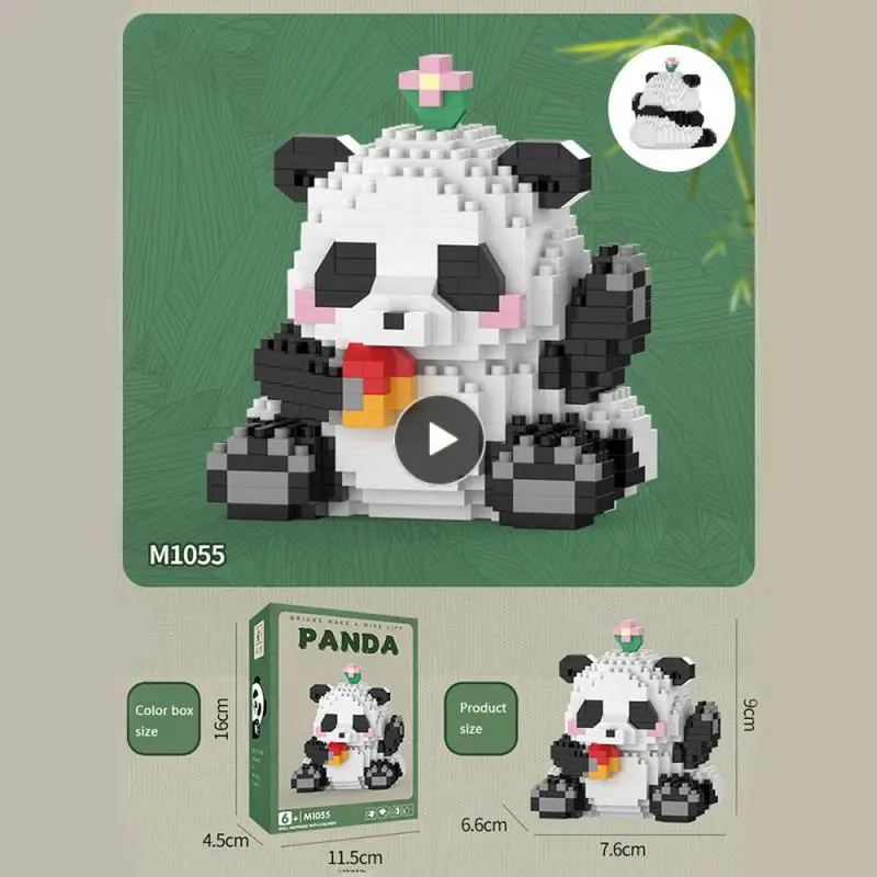 

Cultivate Intelligence Miniature Ornaments Cute Style Bricks Lying Down Panda Round And Polished Puzzle Toys Bricks