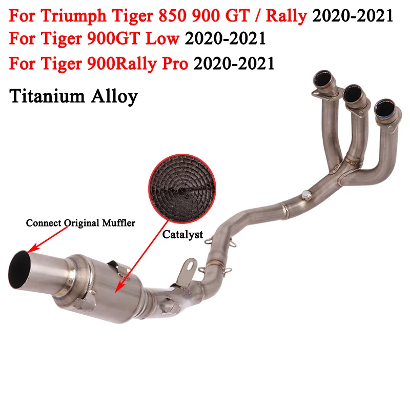 

Слипоны для Triumph Tiger 900 GT Low Rally Pro 2020 2021 система выхлопных газов из титанового сплава для мотоцикла, передняя средняя звеньевая труба