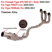 slip on for triumph tiger 900 gt low rally pro 2020 2021 titanium alloy motorcycle exhaust escape system front middle link pipe