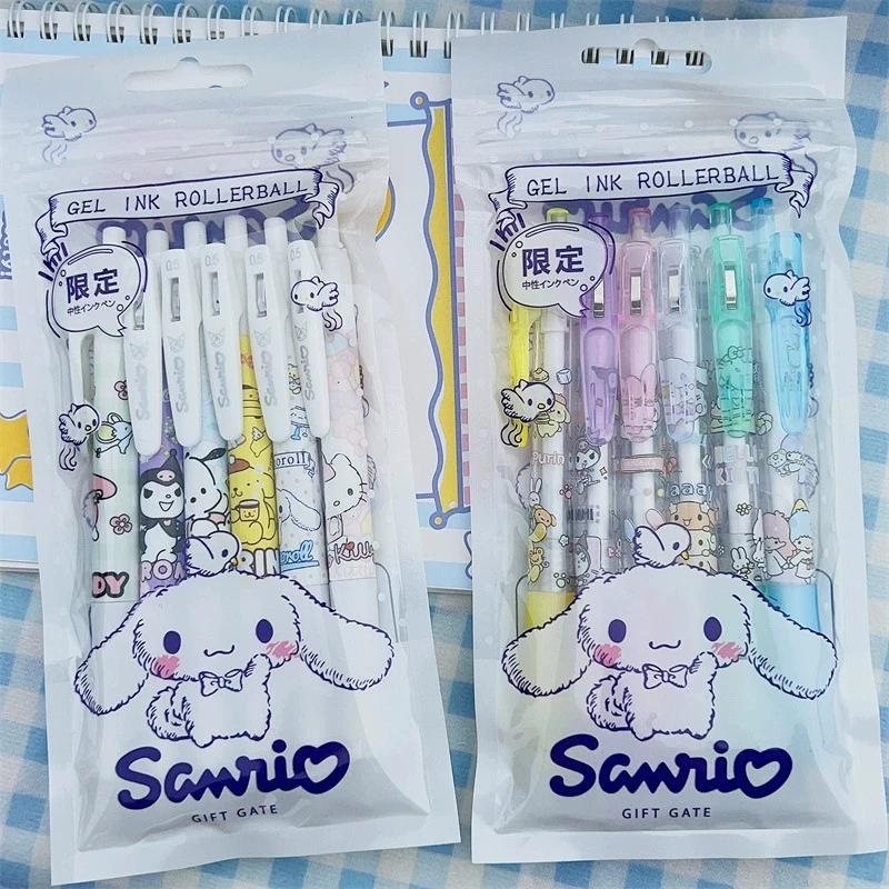 

Limited Sanrio Gel Pen 12-36pcs Kuromi My Melody Cinnamoroll Cartoon Students Stationery Write Pens School Signature 0.5mm Black