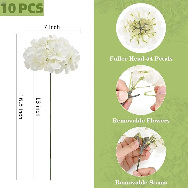 Искусственные цветы гортензии 10 шт