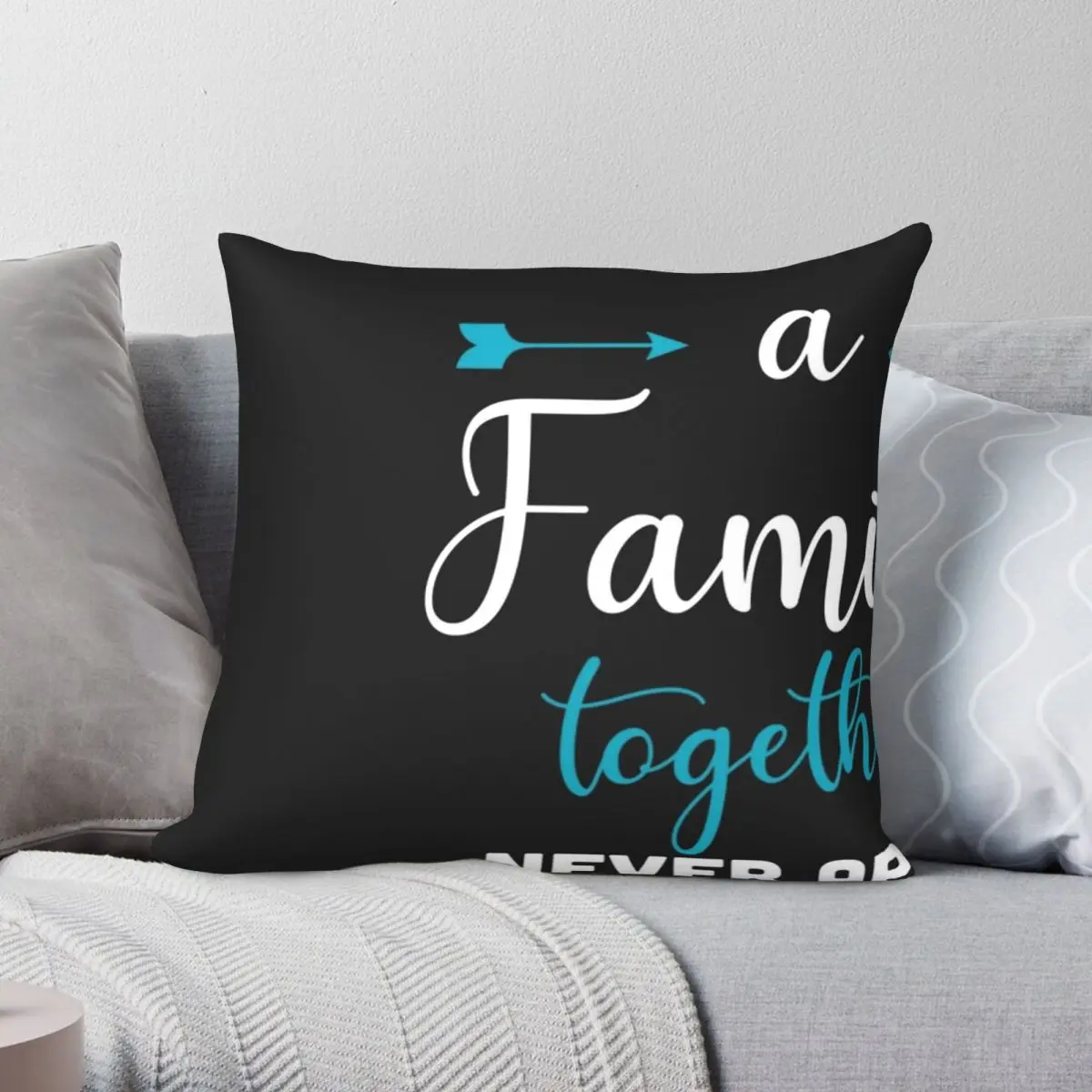 

Квадратный чехол для подушки A Family Together Never Apart, чехол из полиэстера и льна, бархатный креативный декор, чехол для диванной подушки
