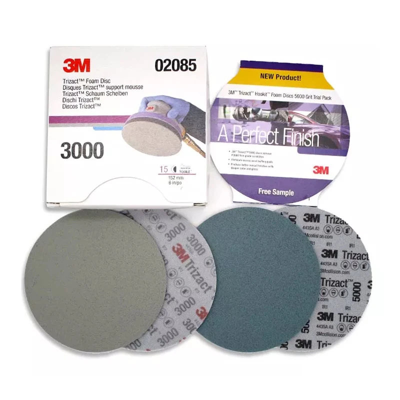 3M 02085 6 Inch 152mm Wet and Dry Sponge Sandpaper Disc 3000 Grit Car Paint Surface Grinding and Polishing Tool