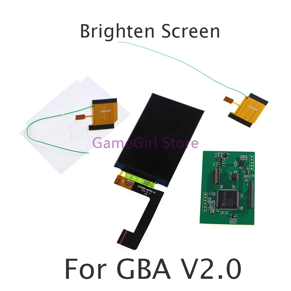 

1set For Gameboy GBA Advance Game Console V2.0 IPS Backlight Highlight Brightness LCD Screen Kits