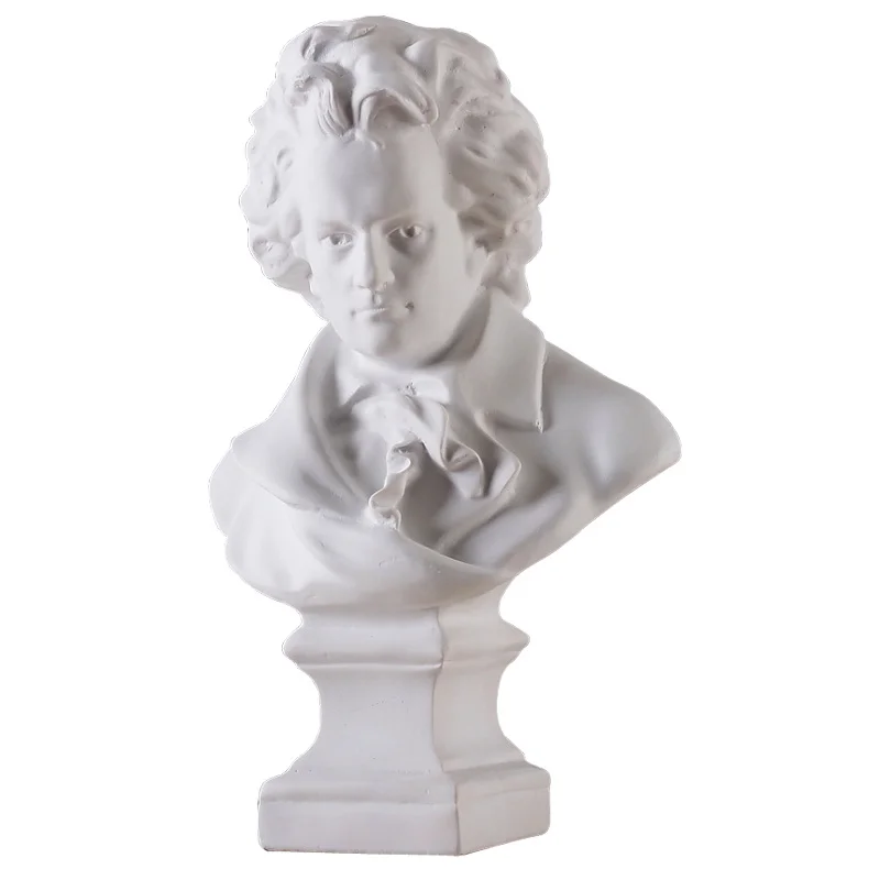 

Van Ludwig Beethoven Bust Sculpture Western Classical Statue Head Portraits Home Decoration Resin Craftwork Sketch Practice 34CM