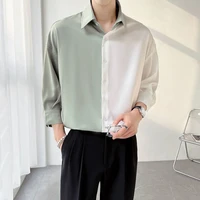 summer short sleeve shirts men slim fashion social mens dress shirts korean ice silk casual shirts mens half sleeve shirt m 3xl