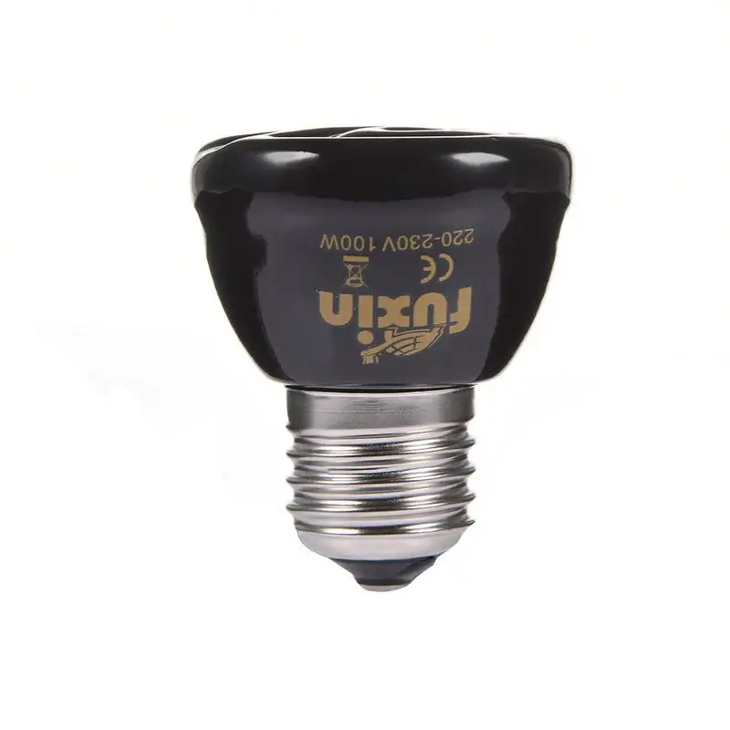 

Hot 25W 50W 75W 100W E27 Pet Heating Lamp Black Ceramic Emitter Heat Light Bulb Pet Brooder Reptile Lamp 220230V