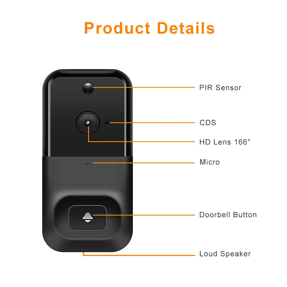 WIFI Smart 1080P Video Doorbell for Tuya Smart Home Video Intercom with HD Two-Way Audio Camera Outdoor Door Bell Home Security enlarge