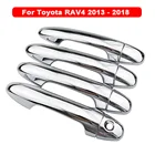 Хромированная накладка на дверную ручку автомобиля, декоративная наклейка, автомобильный Стайлинг для Toyota RAV4 RAV 4 xa40 2013 2014 2015 2016 2017 2018, автомобильные аксессуары