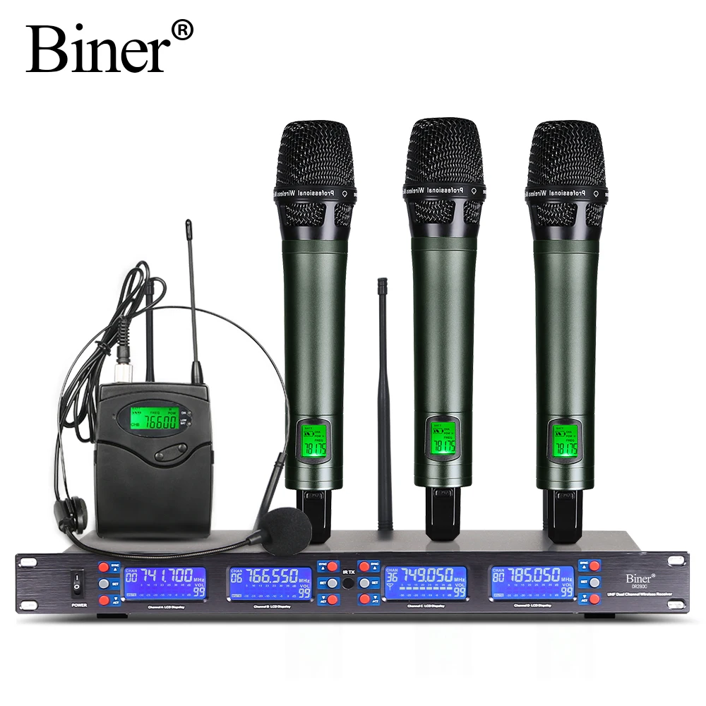 

Biner DR2800 Лучшая цена, беспроводная гарнитура, микрофон uhf, беспроводной микрофон для караоке