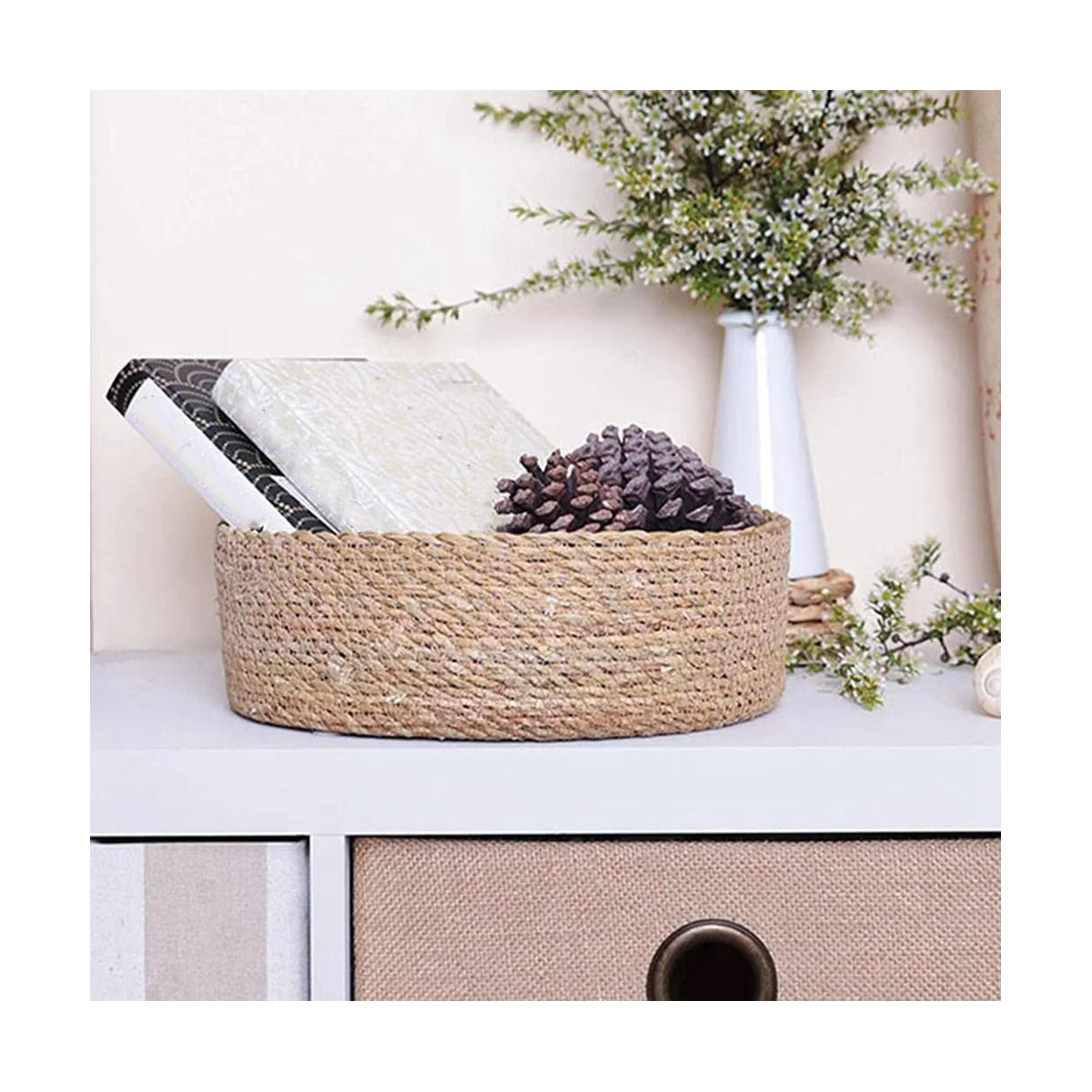 Соломенная плетеная корзина для белья износостойкая Женская хранения в