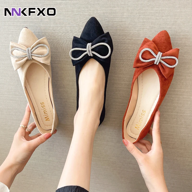 

pointed Toe Casual flat shoes Women Spring Autumn Candy Color Flat Heel Knot Ballet Flats Shoes Slip On Loafer vc3495